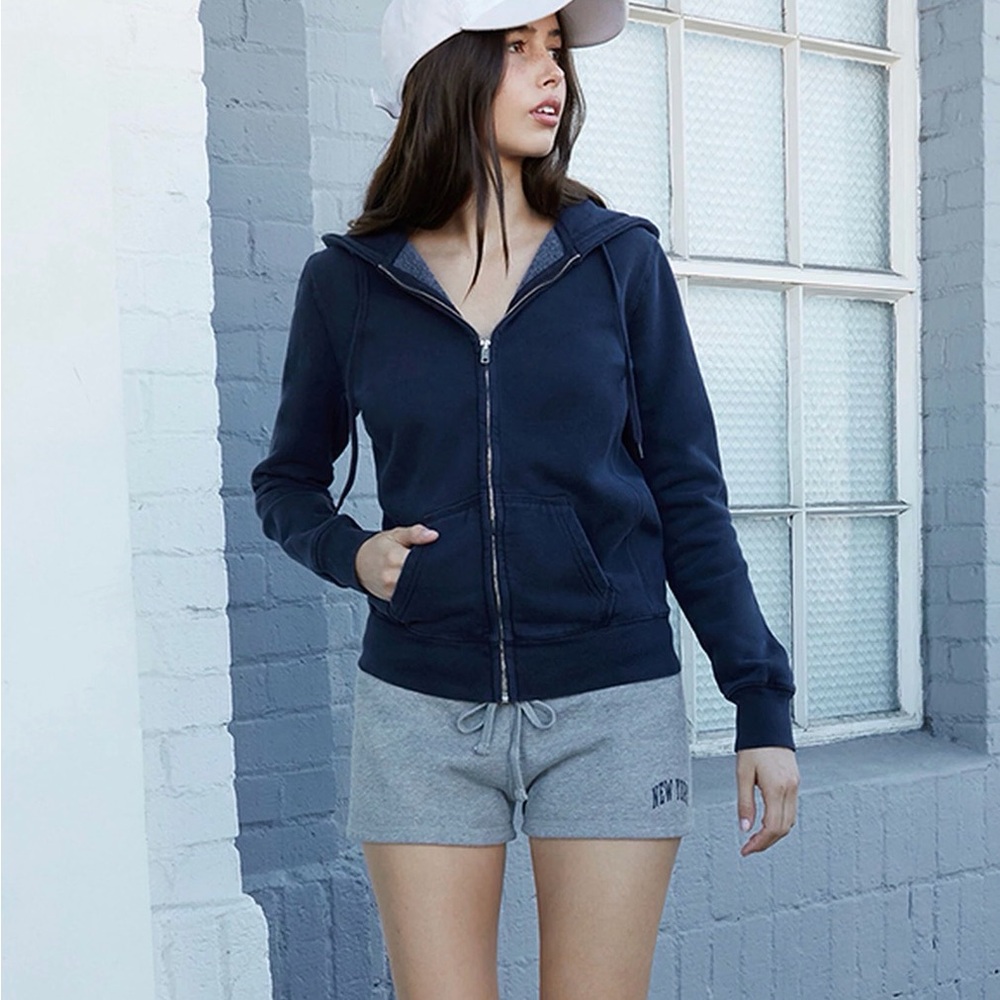 John Galt Navy Blue Women's Zip-Up Hoodie